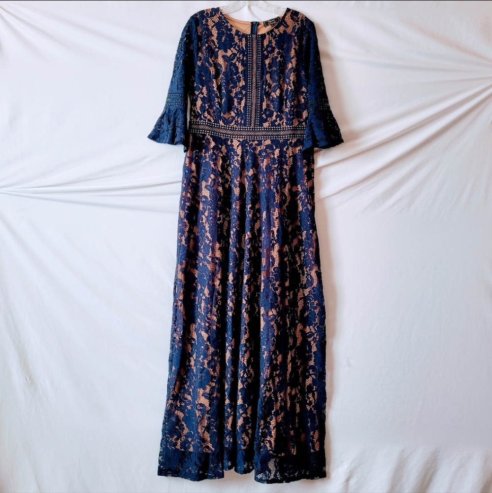 Miss May Navy Blue Maxi Dress Size XL
